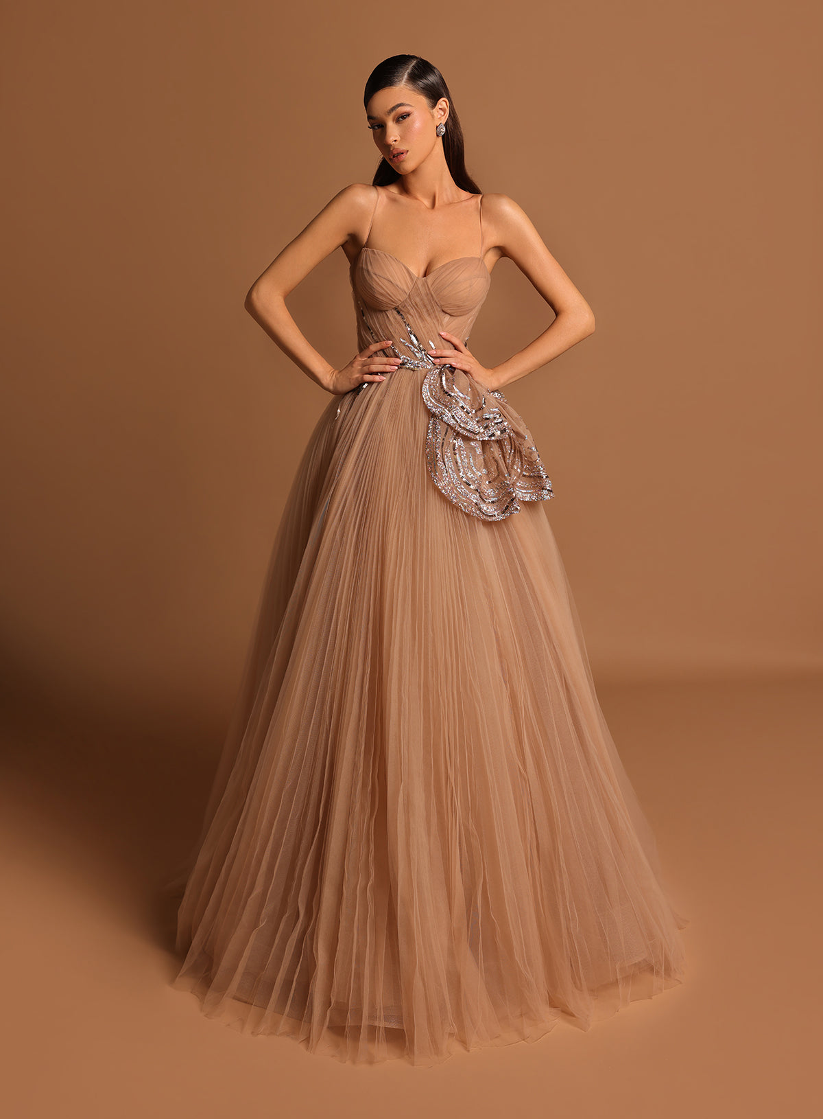 tarik ediz dresses 98083 Dress, NAVYSTONE / 0 The pleated a line skirt has a front slit which makes it easy to dance the night away in. Tarik Ediz Dress 98880 -