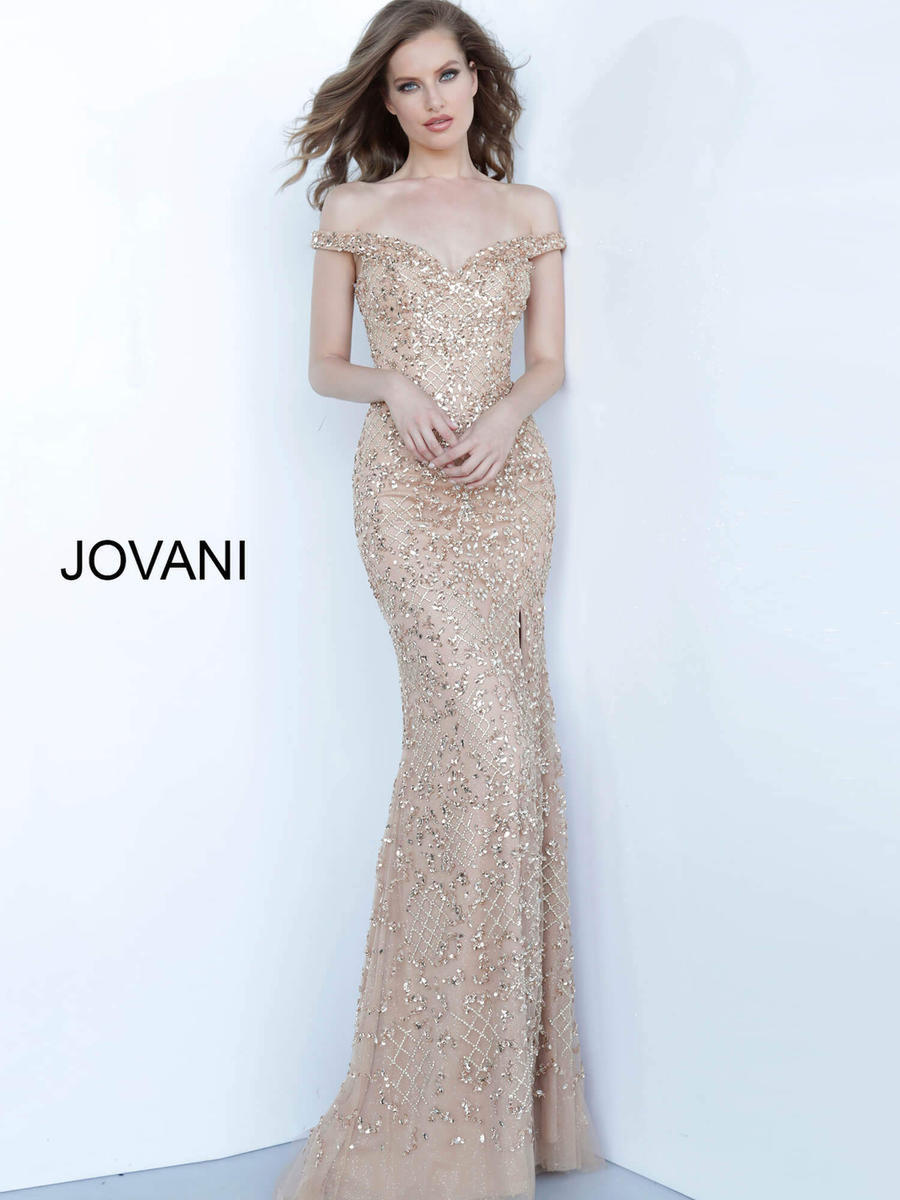 jovani champagne prom dress Long Prom Dress: Jovani D5018