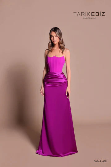 slim fit dress slacks Tarik Ediz 66544 Orchid Party Dress – Sleeveless Fitted Dress – Dody's  Dresses