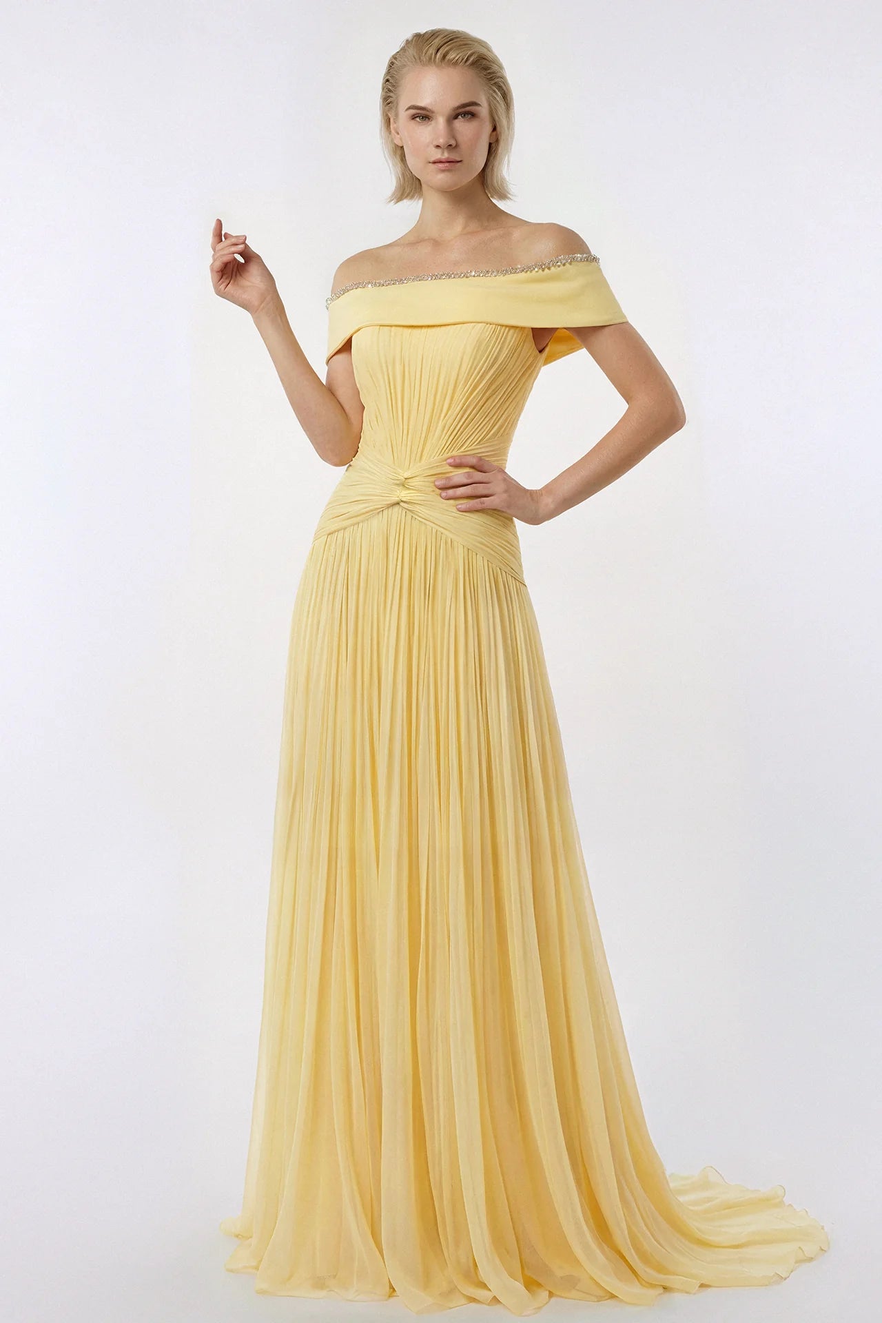 Gatti Nolli Couture Draped Chiffon Gown OP-7909