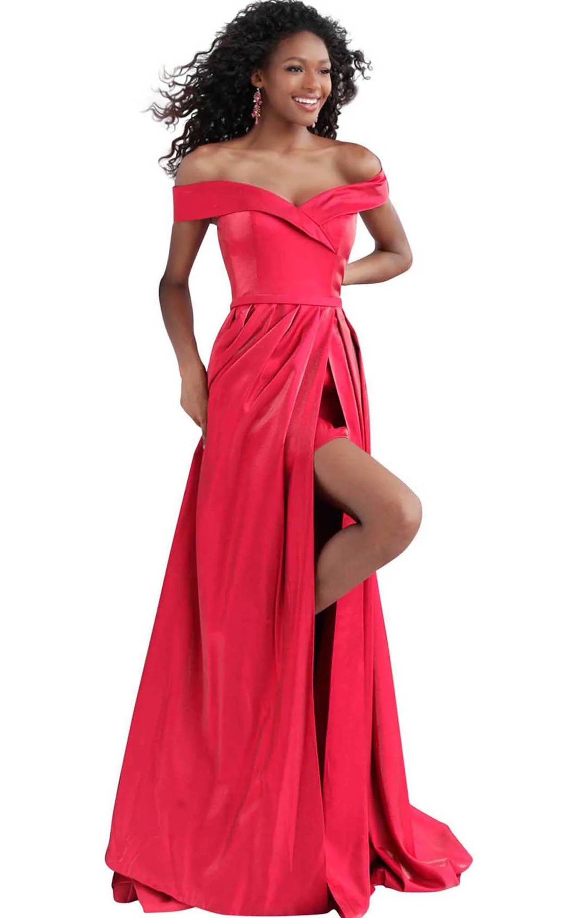 jvn red dress JVN by Jovani 22855 Iridescent Sequin Dress IRID RED / 0