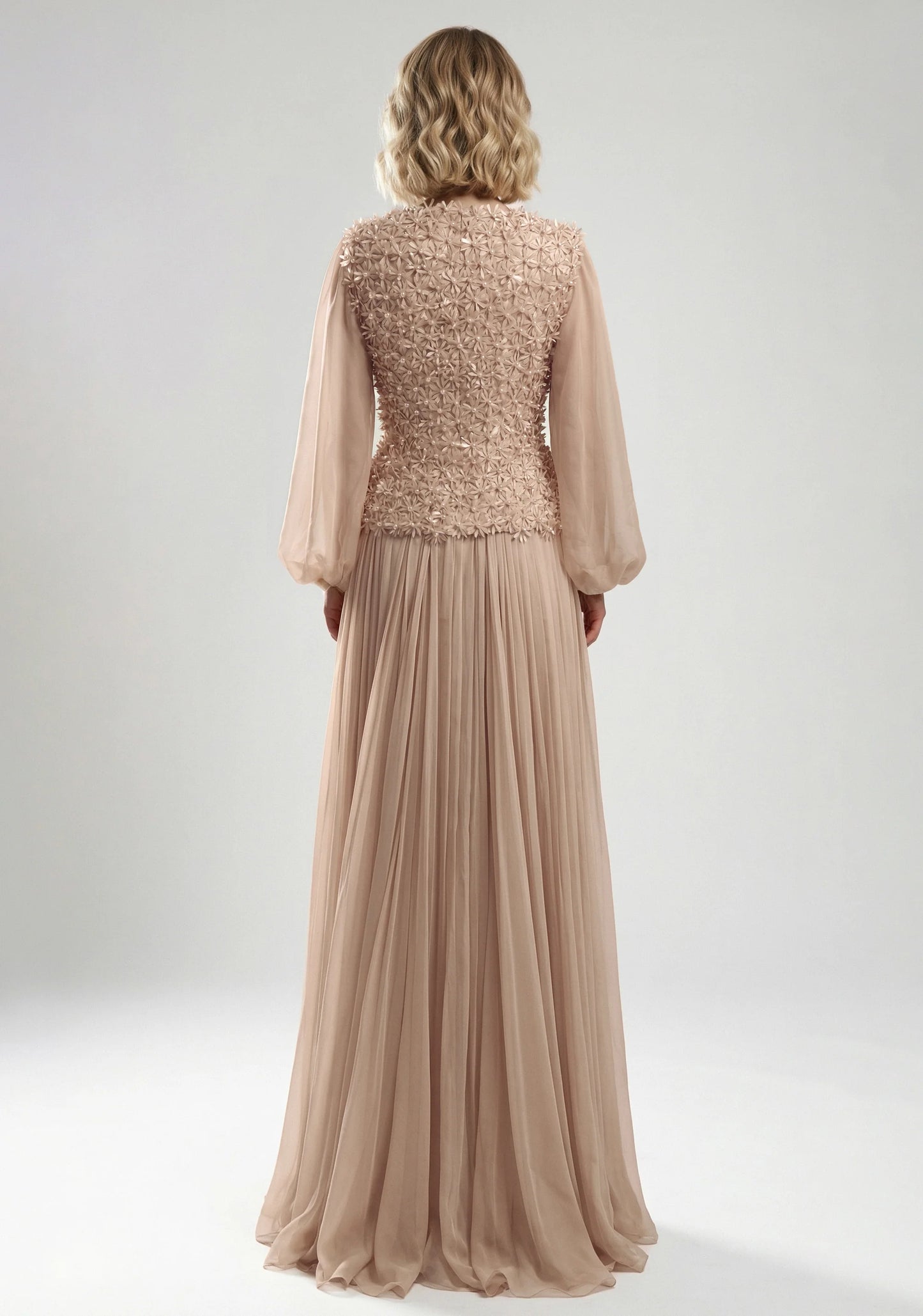 Gatti Nolli Couture Floral Embroidered Chiffon Gown GA-7878