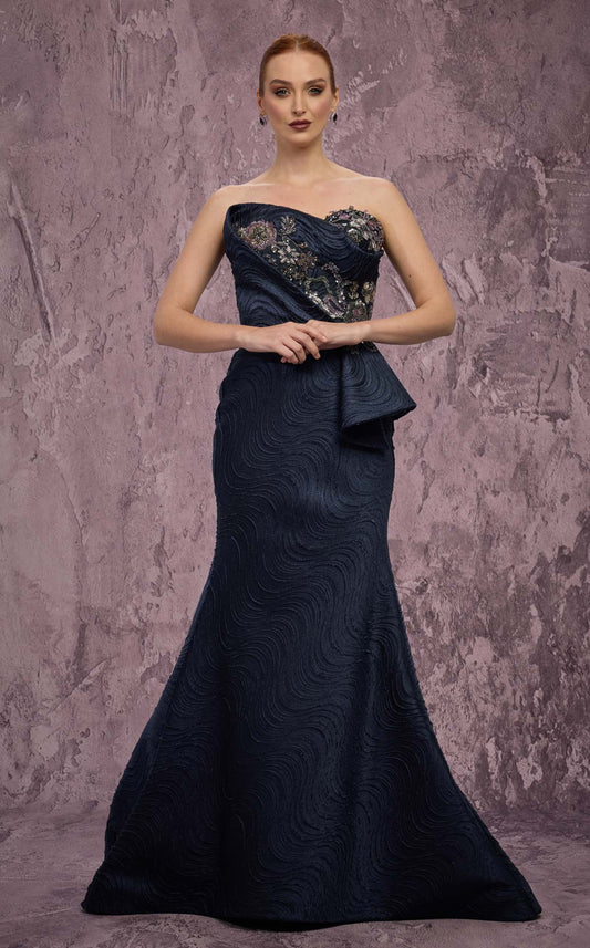 MNM Couture Q2908 Strapless Textured Mermaid Dress