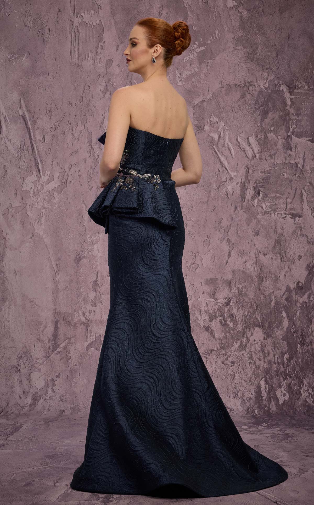 MNM Couture Q2908 Strapless Textured Mermaid Dress