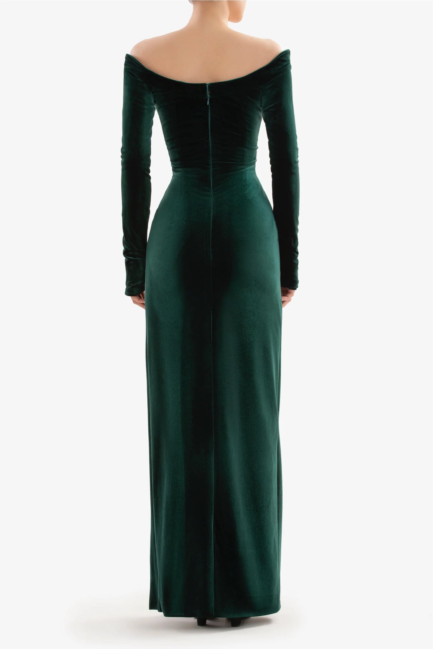 Velvet Long Fitted Dress, Green / 42 Velvet Long Fitted Dress, Green / 42