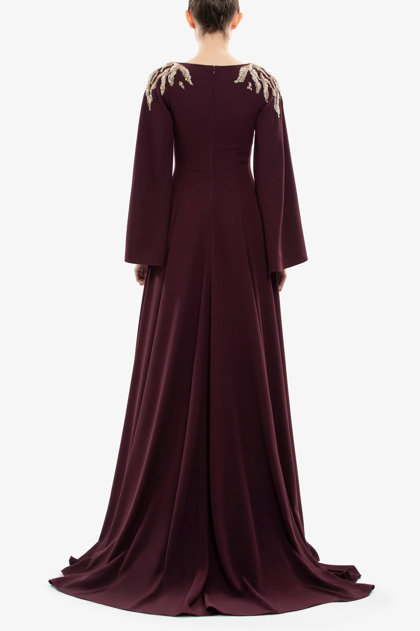 Saiid Kobeisy RTWFW25-08 Embellished crepe kaftan