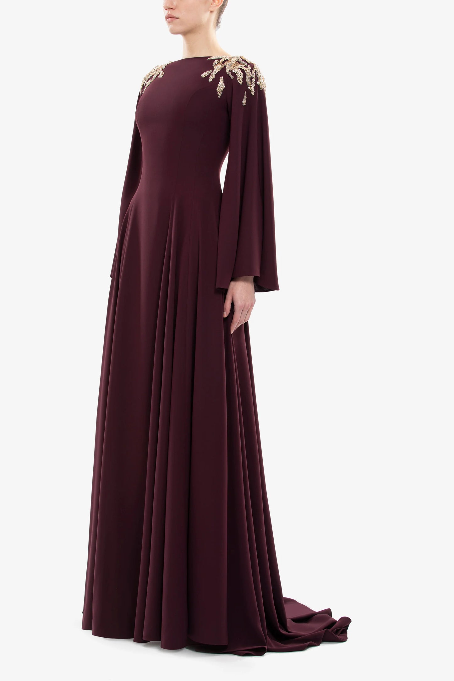 Saiid Kobeisy SKU: RTWFW25-08 Embellished Crepe Kaftan