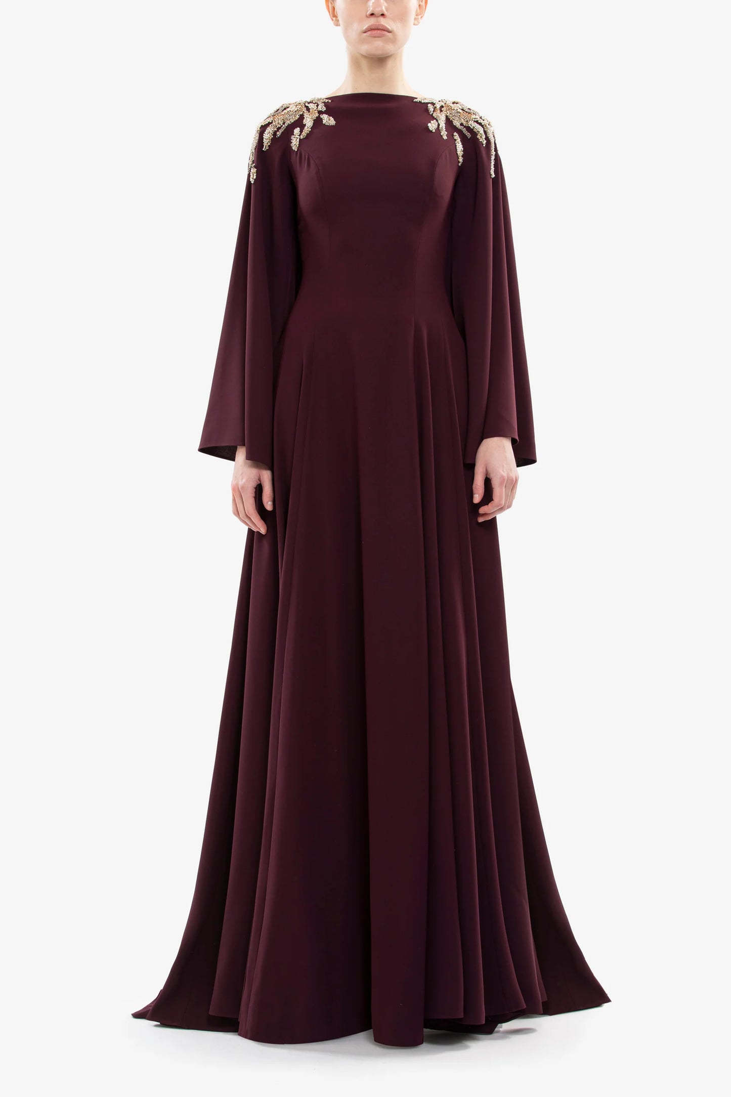 Saiid Kobeisy RTWFW25-08 Embellished crepe kaftan