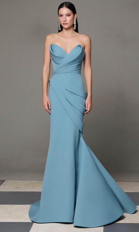 MNM Couture N0637 - Strapless Pleated Mermaid Gown