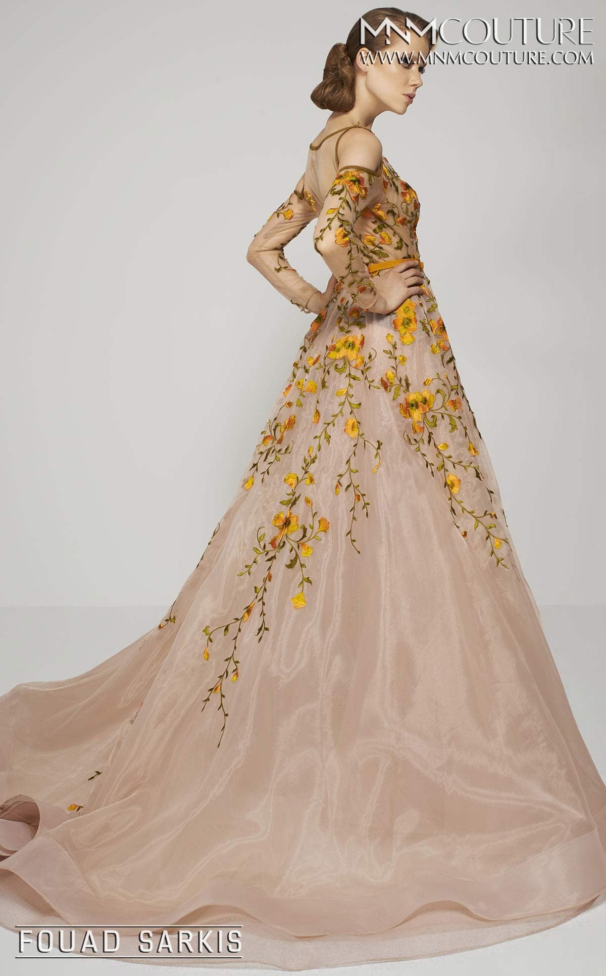 Fouad Sarkis Couture 2401 Dress 14 / black/multi Fouad Sarkis Couture 2401 Dress 14 / black/multi