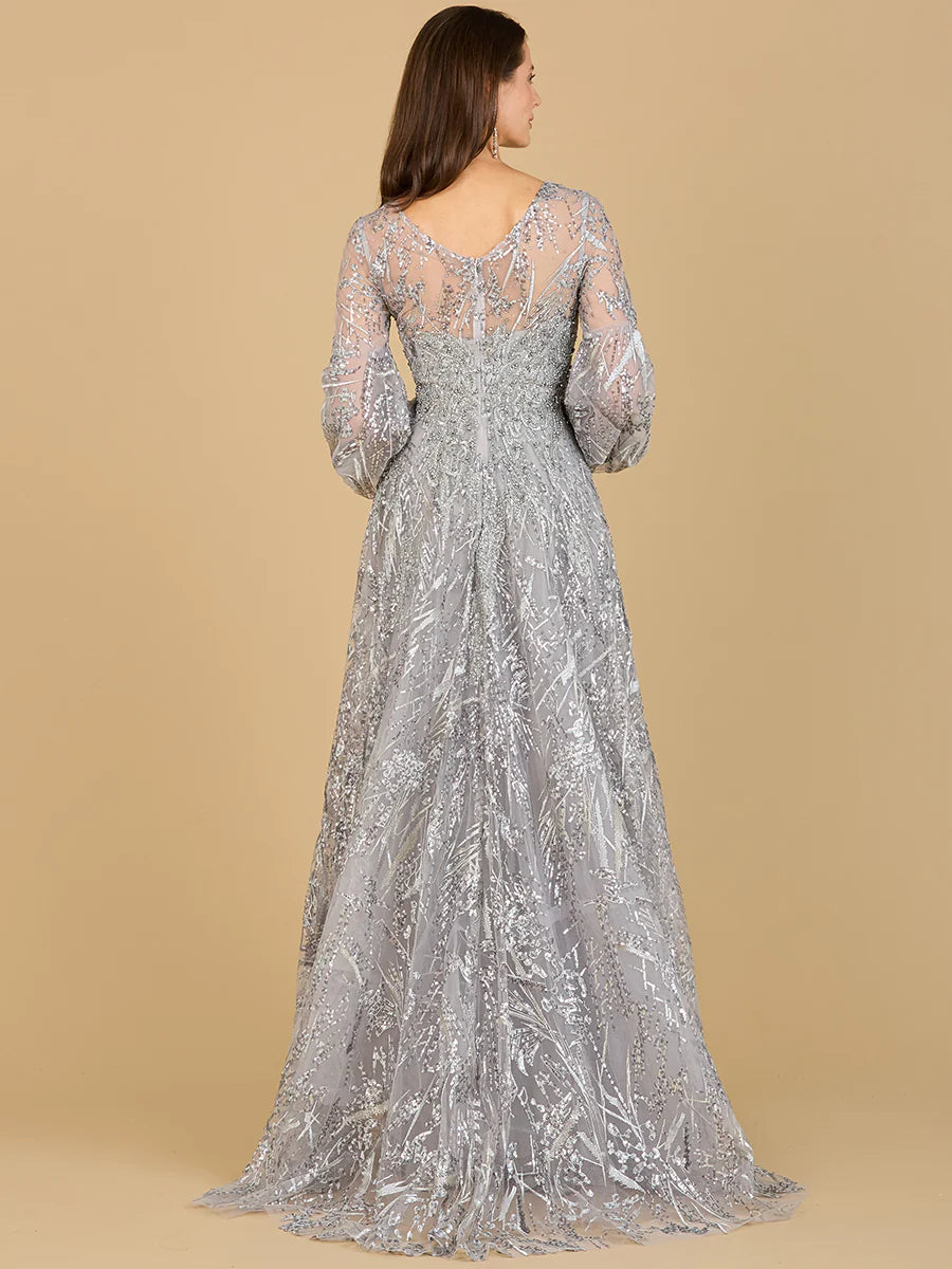 LARA 29198 - V NECKLINE LONG SLEEVE GOWN