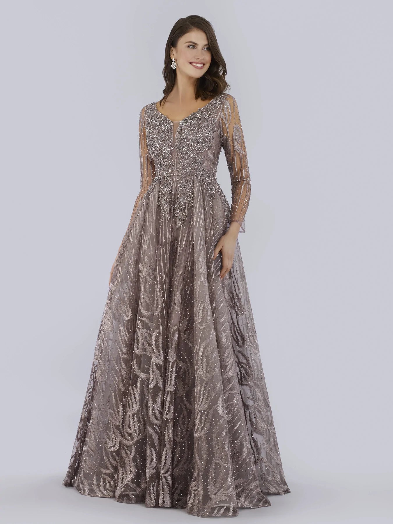 LARA 29754 Dress - EMBELLISHED LONG SLEEVES BALL GOWN