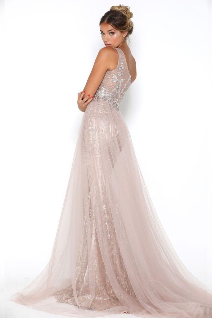 maya prom dress Maya Blue Tulle with Colorful Hearts Puffy Sleeve Dress